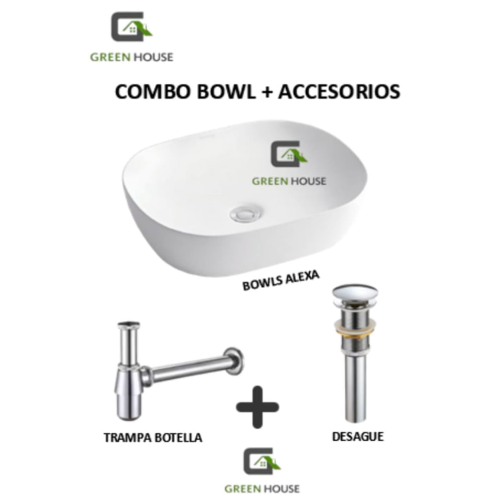 LAVAMANOS BOWL PARA SOBREPONER ALEXA BLANCO  ACCESORIOS