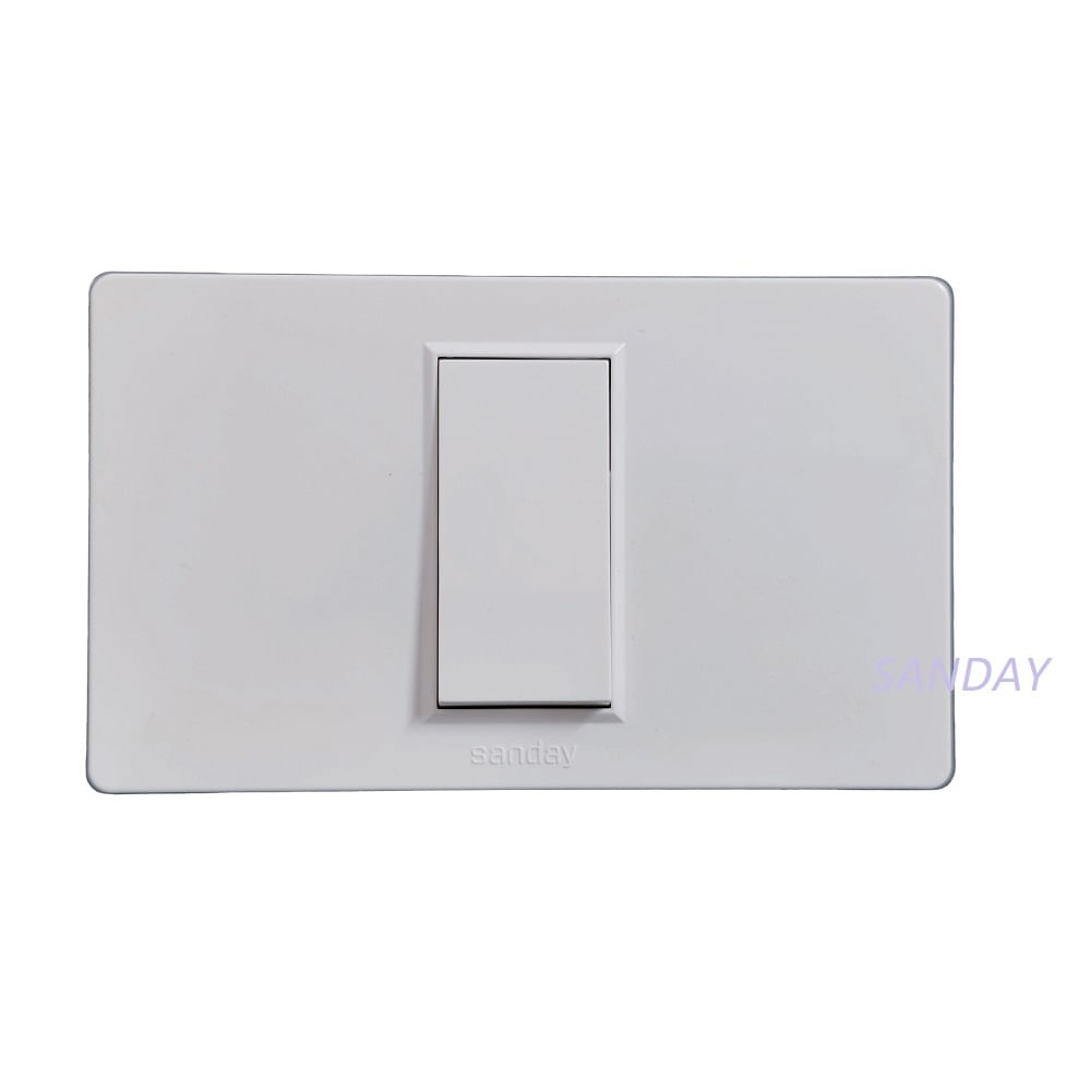 INTERRUPTOR CONMUTADOR DE 3 VIAS SIMPLE PLACA BLANCA Y DADO BLANCO SANDAY