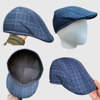 Boina gorra hombre Boomer Cuadros Azul elástico interno Talla M