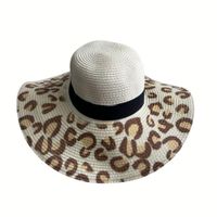 Sombrero de verano playa mujer modelo Animal print - Crema