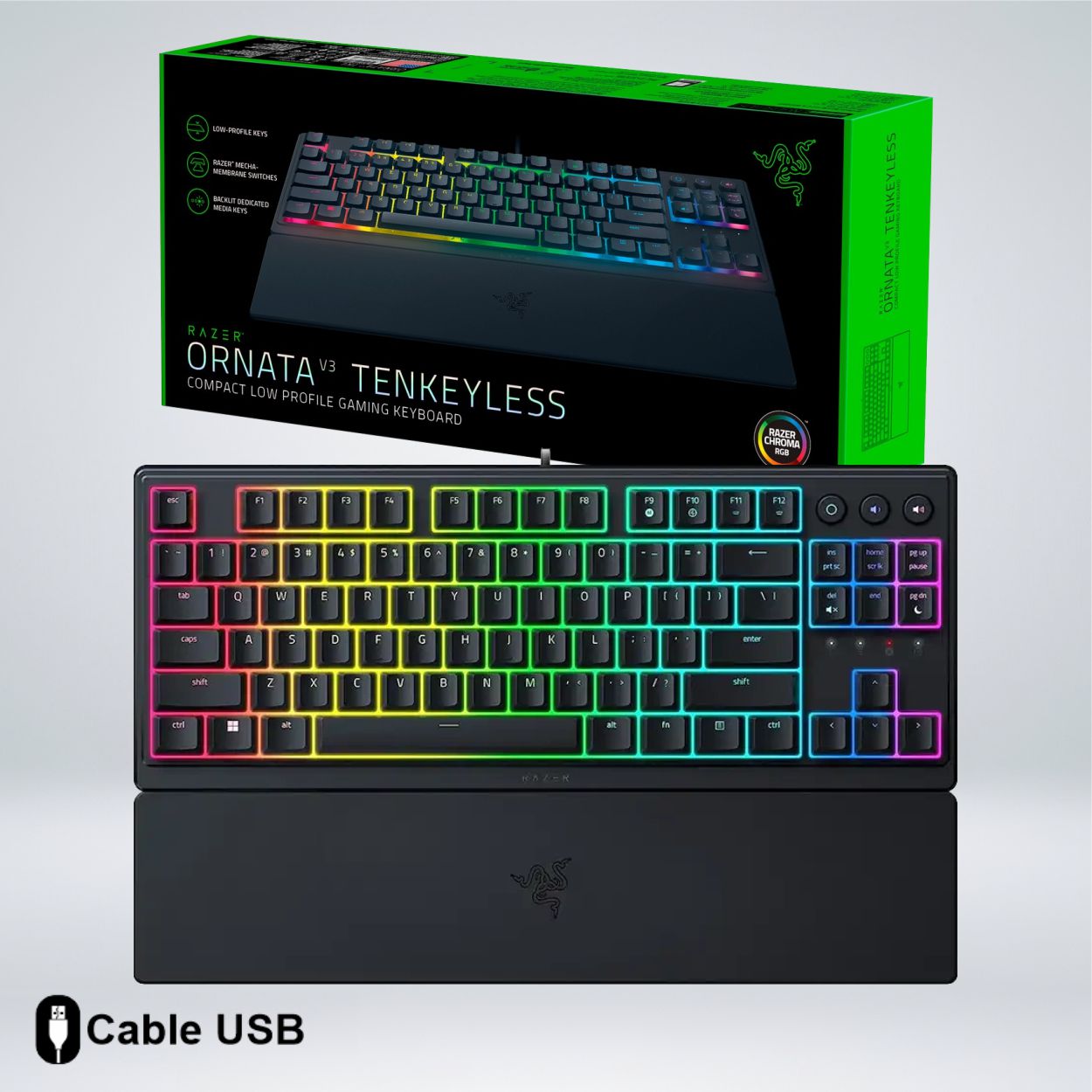 TECLADO GAMER RAZER ORNATA V3 TKL LOW PROFILE RGB