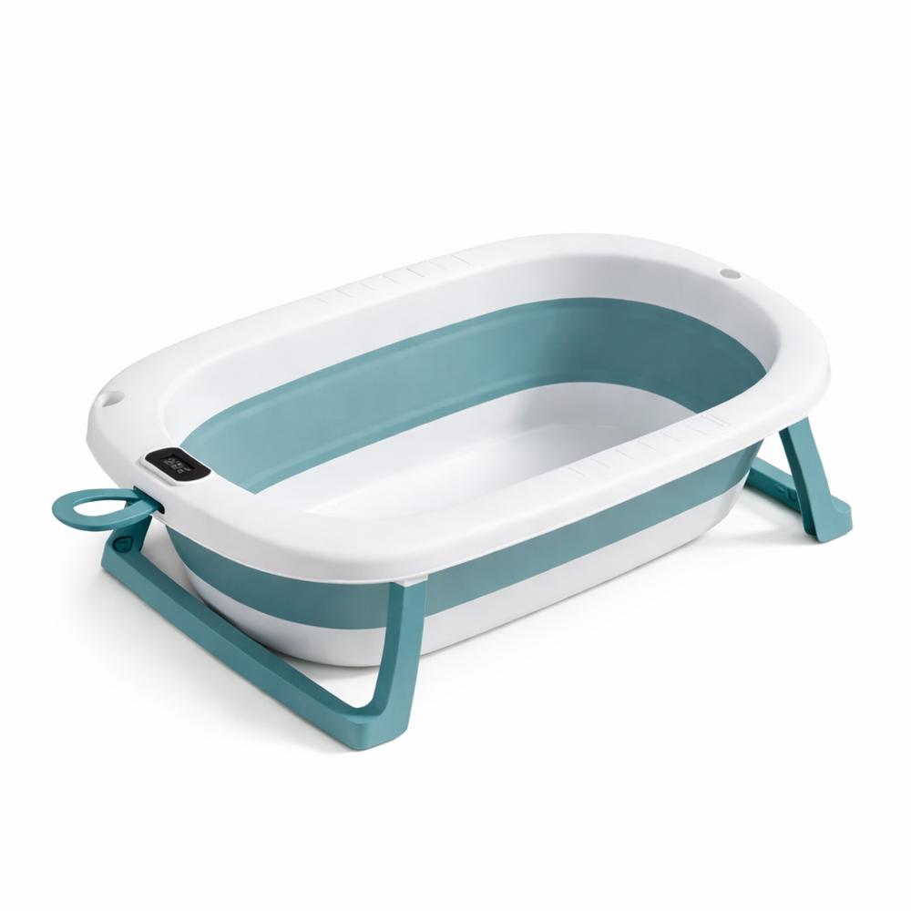Tina Infantil Plegable con Termometro Color Verde