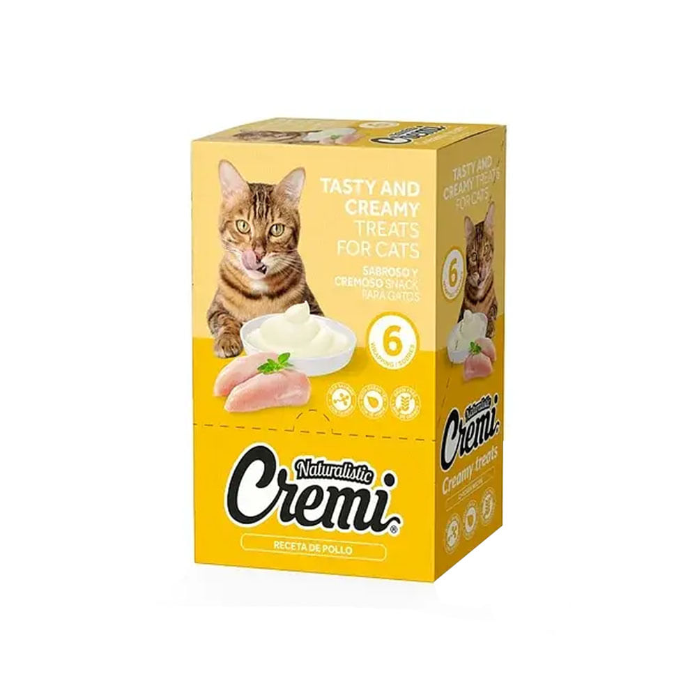 Snack para Gatos Naturalistic Cremi Pollo 60gr Pack x6 und