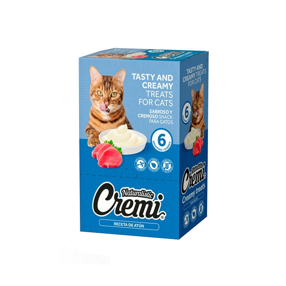 Snack para Gatos Naturalistic Cremi Atún 60gr Pack x6 und