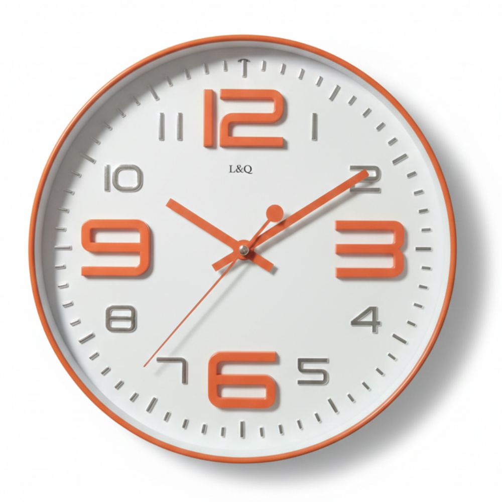 Reloj de Pared Naranja Circular de 30 cm  Decoración Moderna para Hogar u Oficina