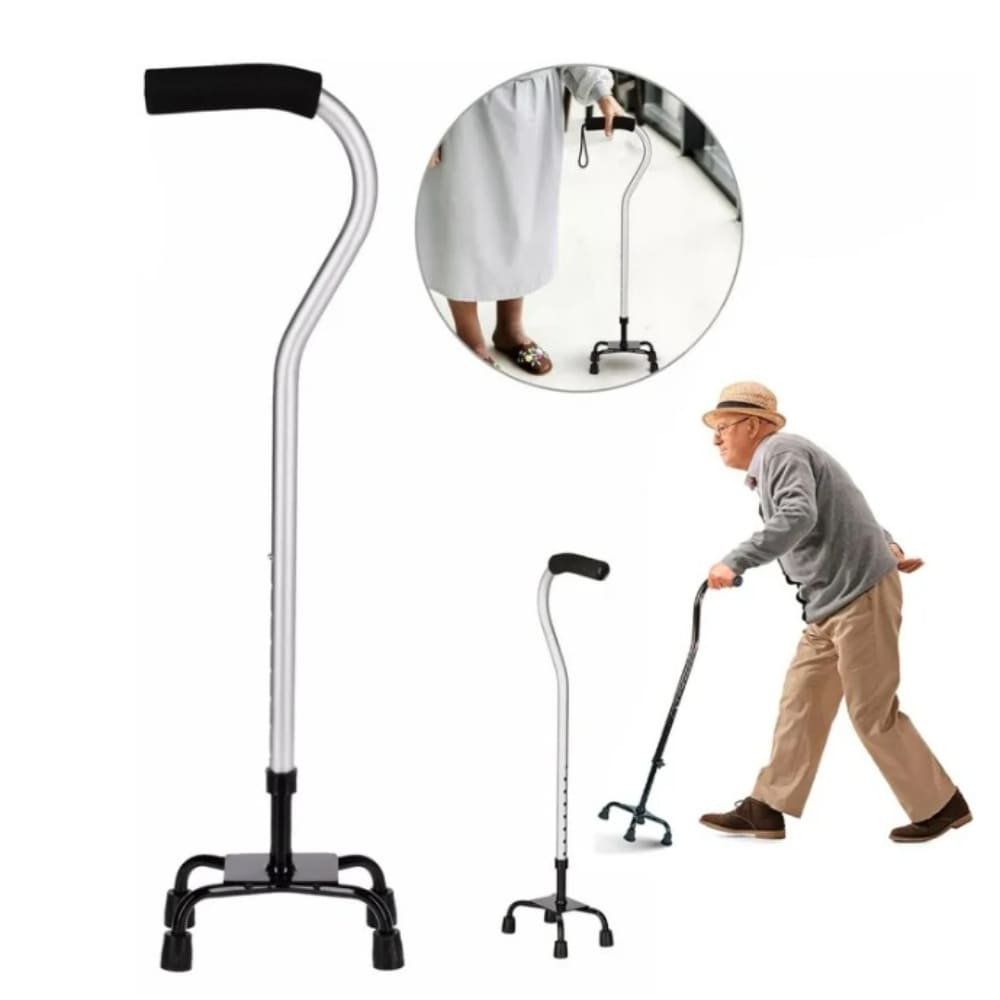 Bastón 4 Apoyos Ajustable Ortopédico Mango Ergonómico Adultos