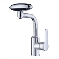 Mezcladora para Lavabo de Baño de Acero con Cuatro Formas de Drenaje Giratorios 360
