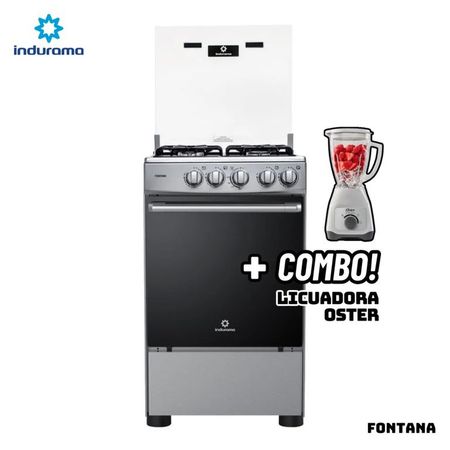 COCINA DE PIE INDURAMA A GAS 4 HORNILLAS - FONTANA - LICUADORA OSTER BLANCA