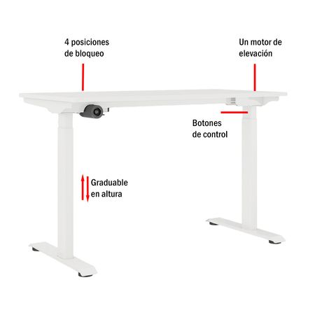Escritorio Inteligente Regulable Up Con Display Metal Blanco Ofideas