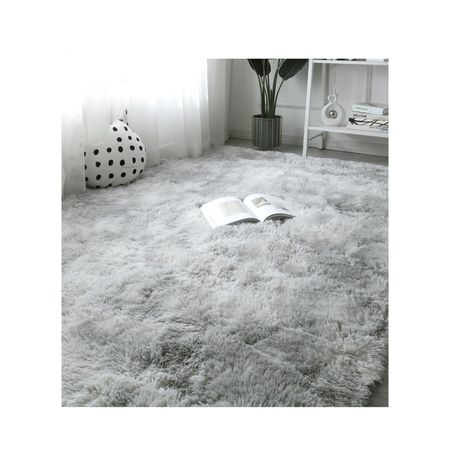 Alfombra De Felpa Piso Decorativo 150cm x 80cm Gris