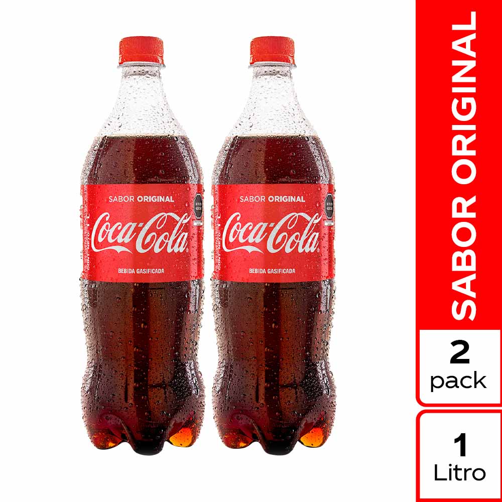 Pack Gaseosa COCA COLA Botella 1L x 2un