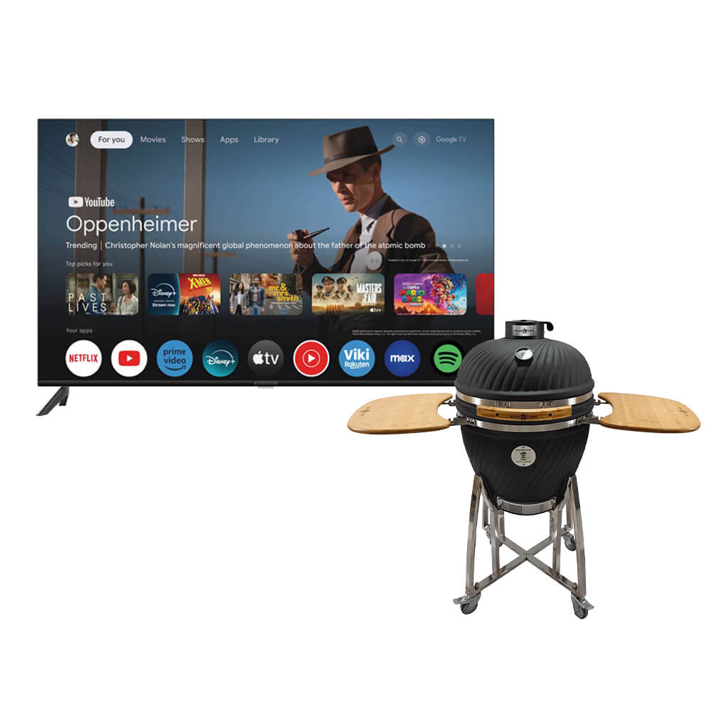 Televisor Blackline QLED 75"" UHD 4K Smart TV BL75-T6000QD + Kamado BLACK FLAME 22"" Negro
