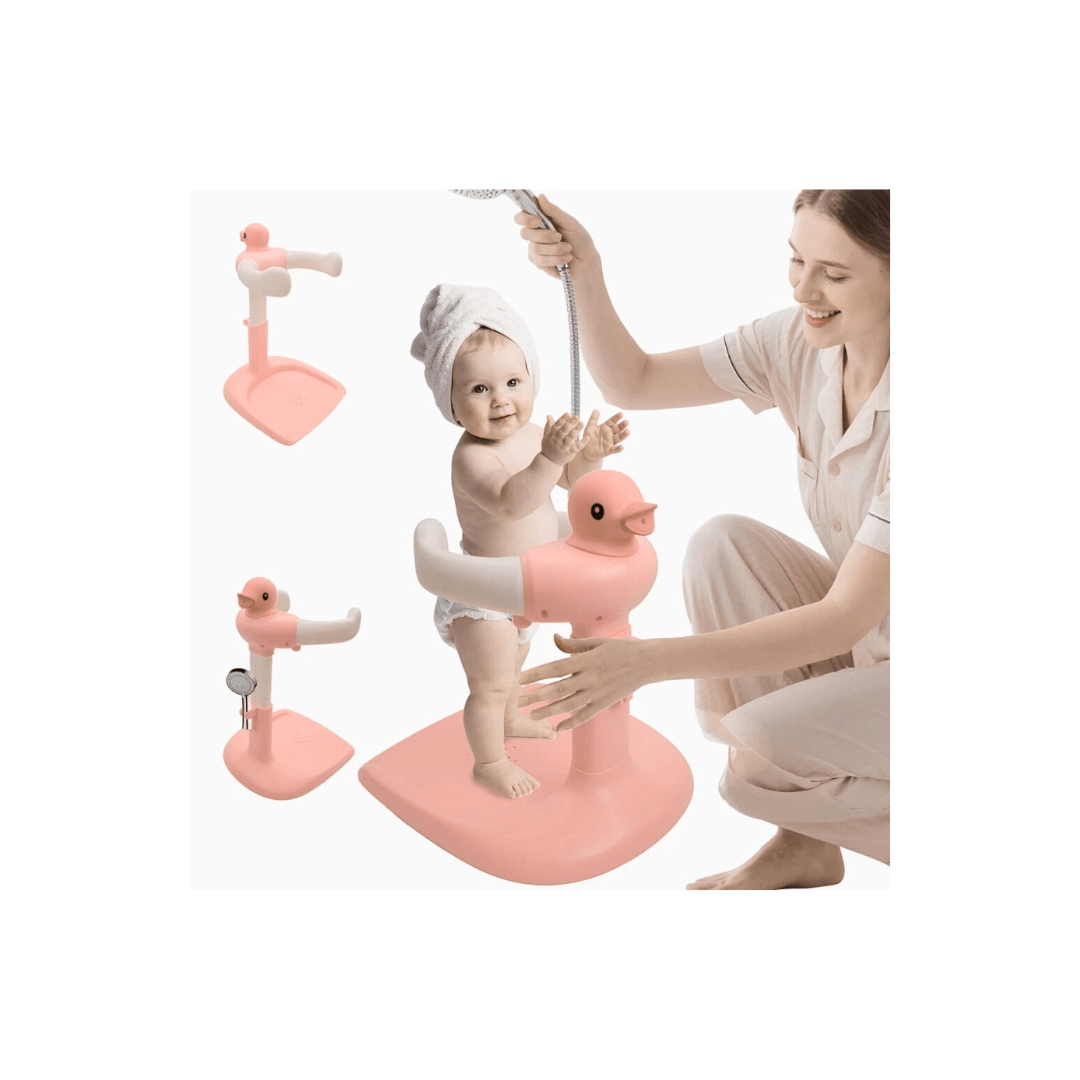 SOPORTE DE BAÑO DE PIES PARA BEBE  ROSADO - PATITO