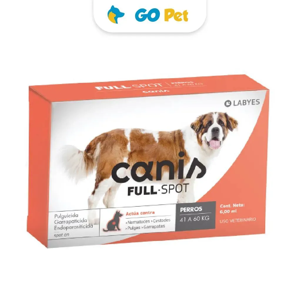 Canis Full Spot Perros 41 a 60 kg Antipulgas y Antiparasitario