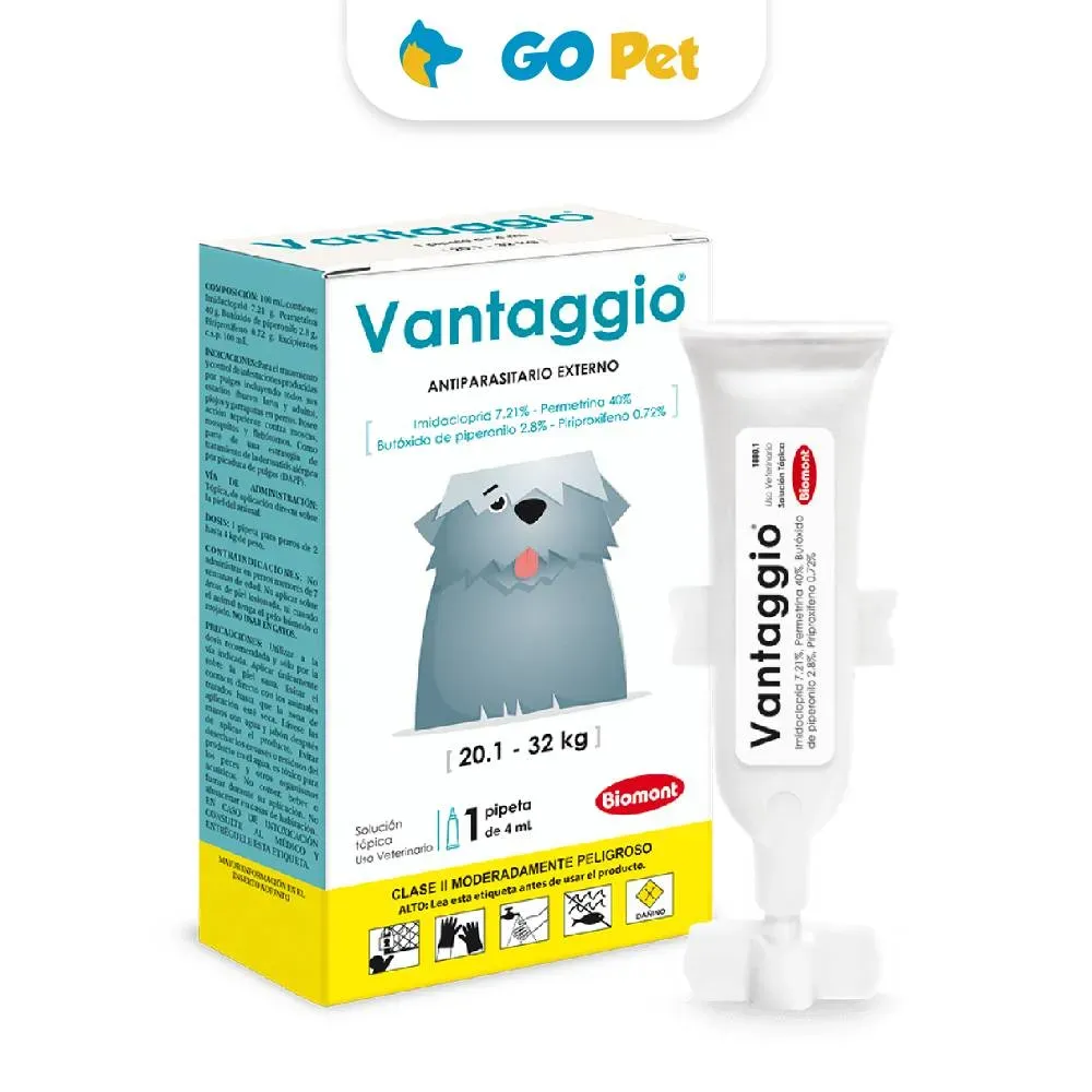 Vantaggio 20 a 32 Kg 4 Ml x 1 Pipeta Antipulgas para Perro