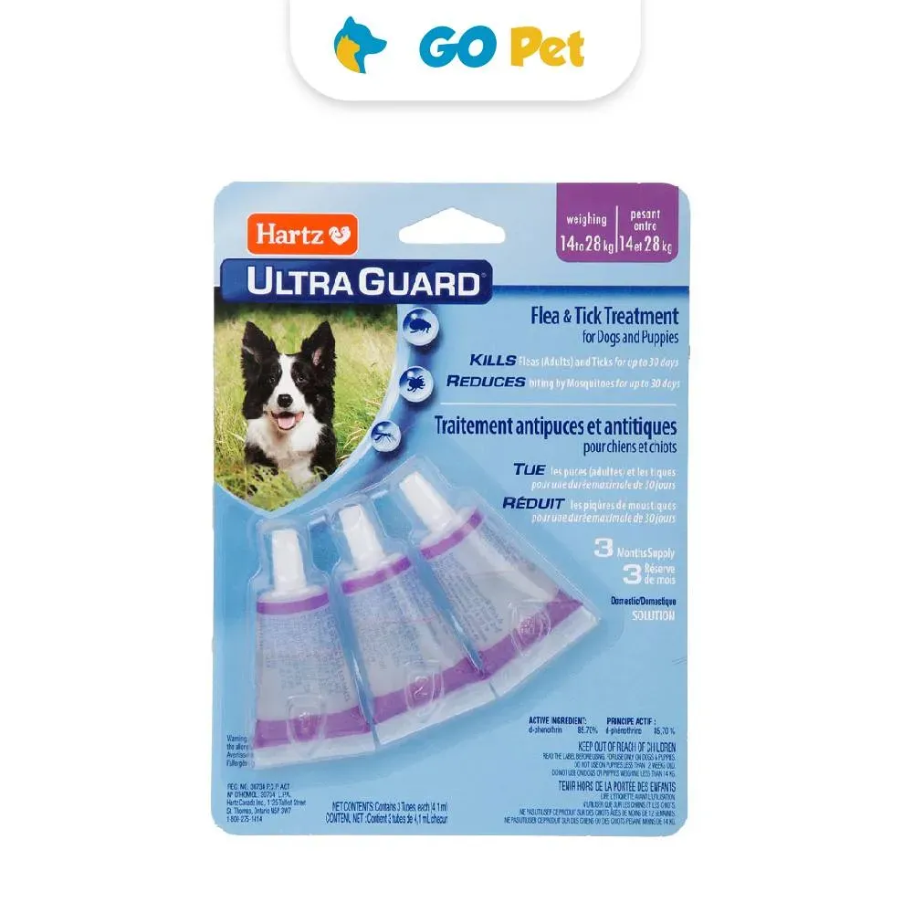 Hartz Ultraguard Dog 14 a 27 Kg x 3 Pipetas