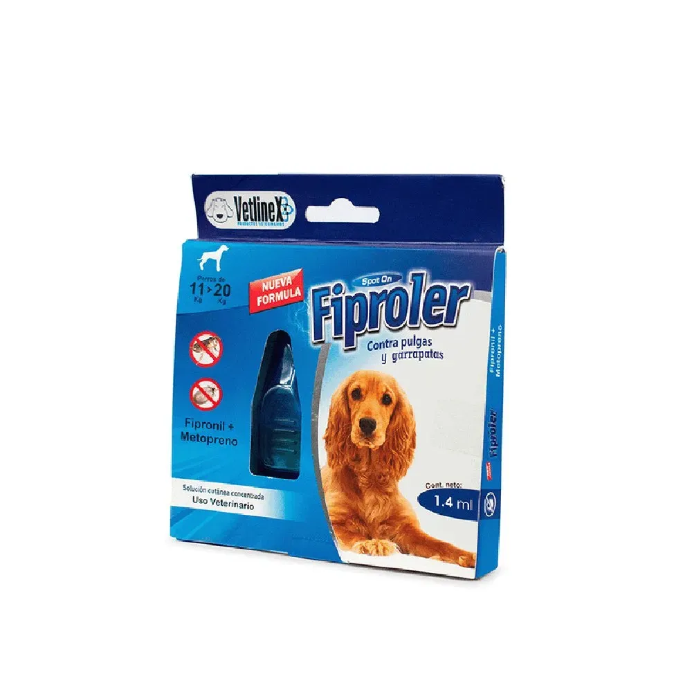 Fiproler Pipeta Antipulgas Para Perro 11Kg a 20Kg 1.4 ml