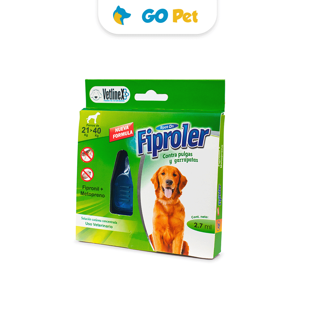 Fiproler Pipeta Antipulgas Para Perro 21Kg a 40Kg 2.7 ml