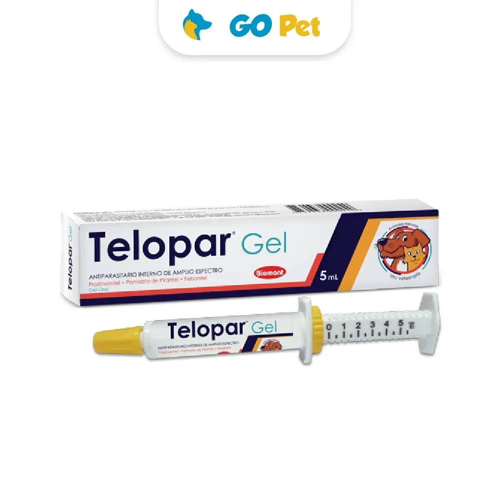 Telopar Gel Oral Jeringa x 5 Ml Antiparasitario para Perros y Gatos