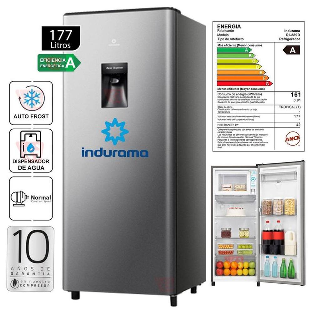 Refrigeradora Indurama RI-289D 177 Litros Plateado