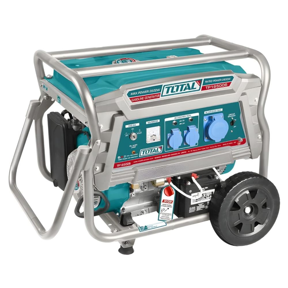 Generador gasolinero 6500w con arrancador electrico industrial Total TP165006