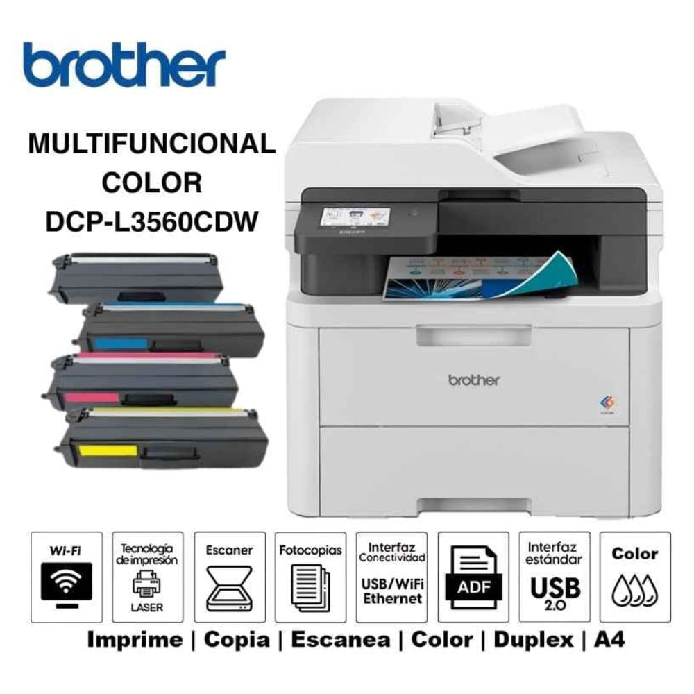 IMPRESORA DCP-L3560CDW MULTIFUNCIONAL LASER BROTHER COLOR