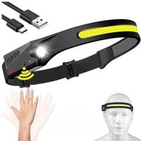 Lámpara de Cabeza LED Recargable con Sensor de Movimiento Manos Libres