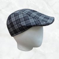 Boina Boomer Cuadros Gris con elástico interno Talla M Gris Oscuro M