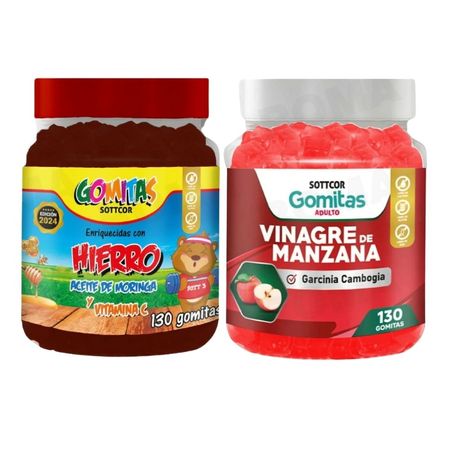 PACK 2 GOMITAS HIERRO NIÑOS  + VINAGRE DE MANZANA 130 UND