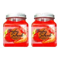 PACK 2 EXFOLIANTE CORPORAL BASE DE SAL DE MAR Y FRESA 500ML WOKALI