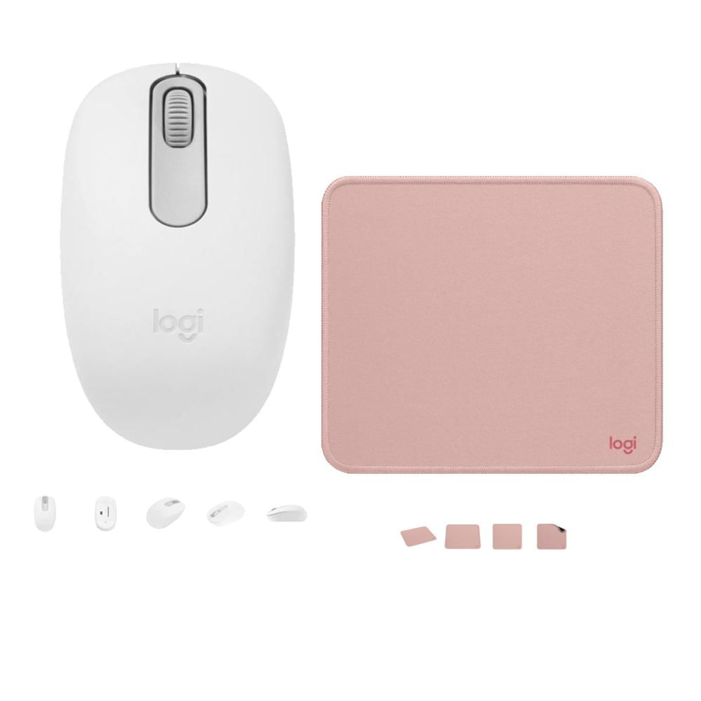 LOGITECH MOUSE M19 BLANCO PAD MOUSE 200x230 ROSADO
