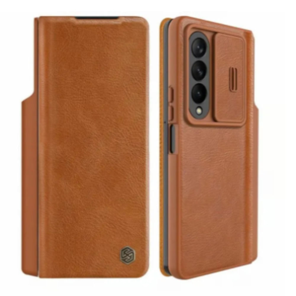 Case Qin Pro Leather para Samsung S21 ULTRA-Camel