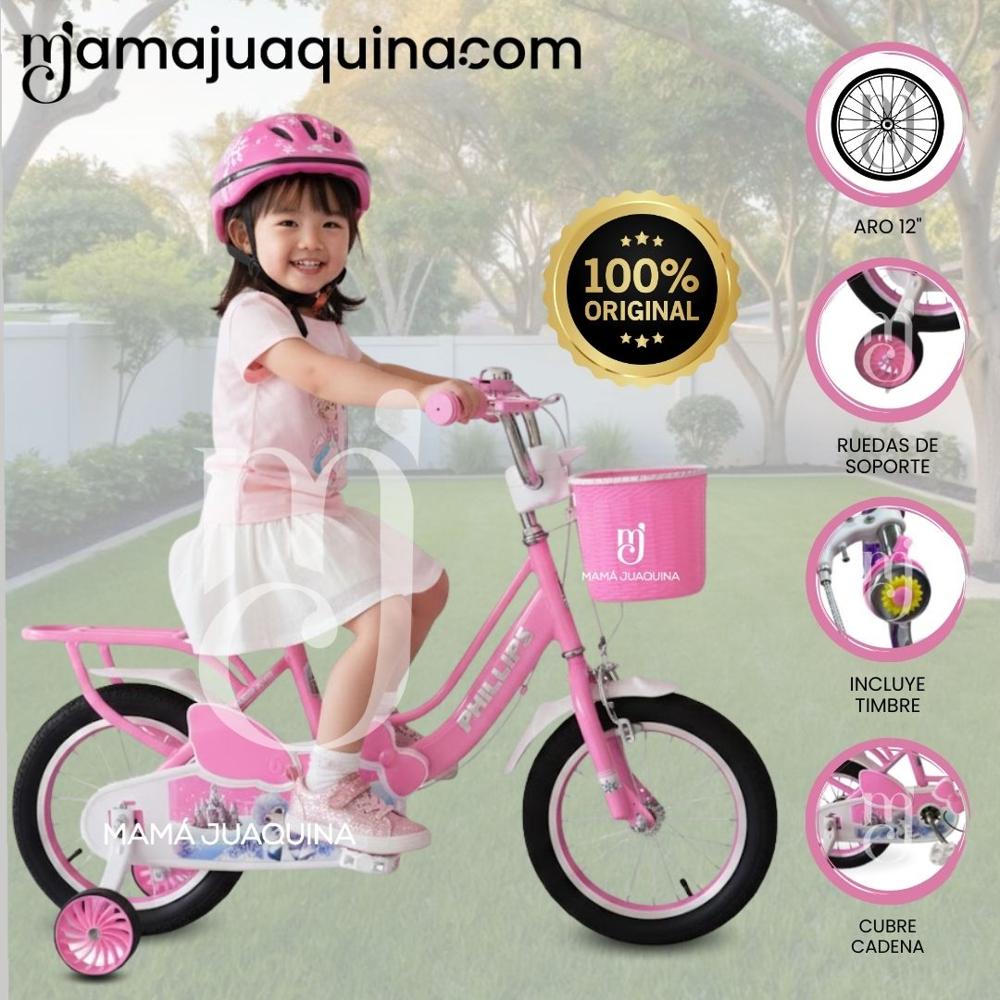 Bicicleta Campera Aro 12 CUTIE con Canasta Pink