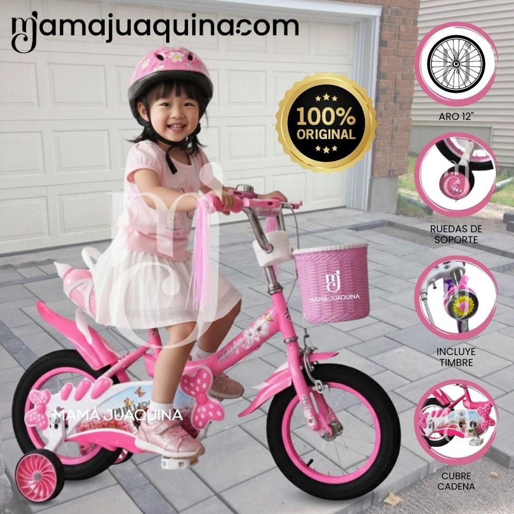 Bicicleta Campera Aro 12 ANNE con Canasta Light Pink