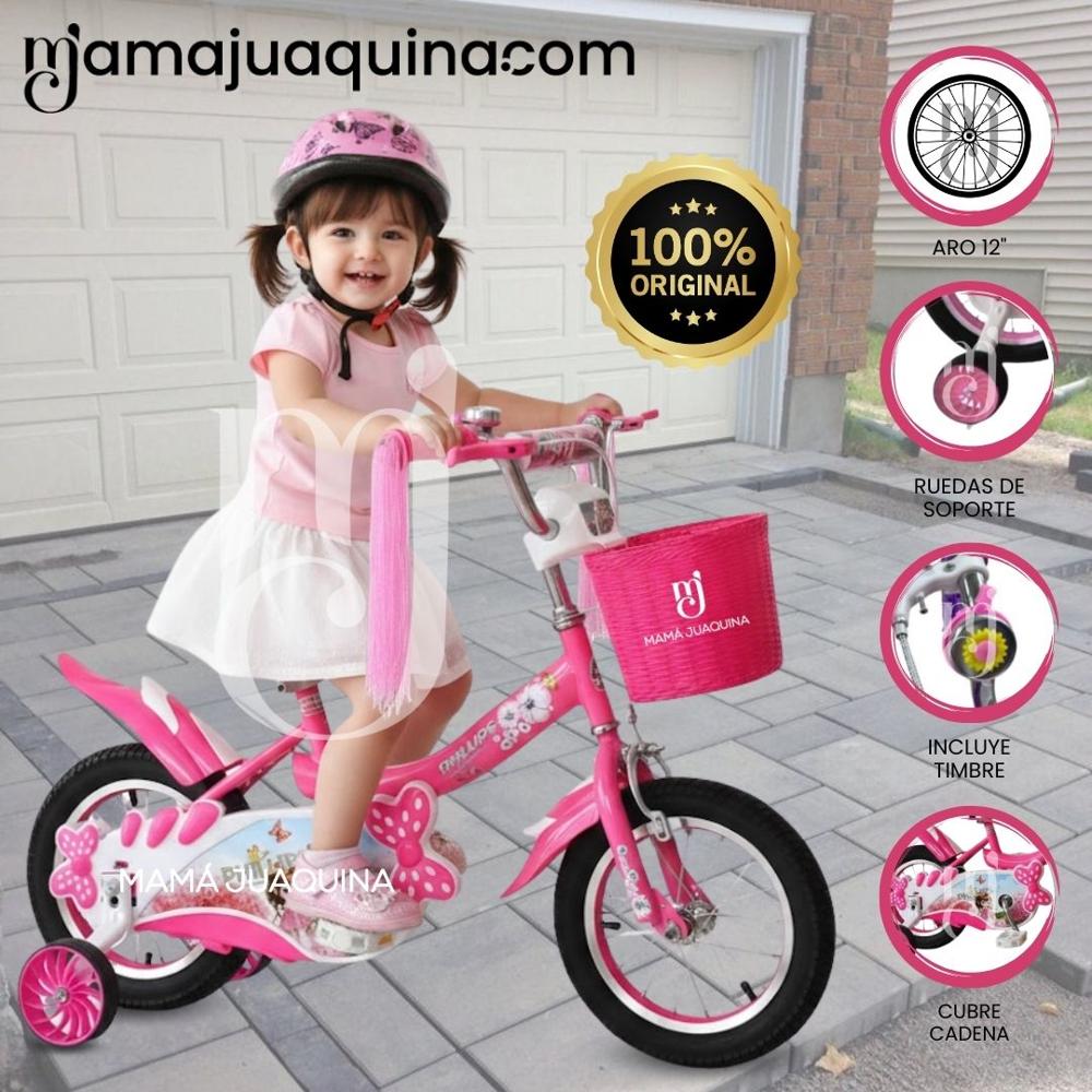 Bicicleta Campera Aro 12 ANNE con Canasta Pink