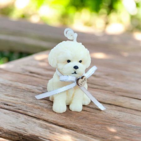 VELA AROMATICA PERRITO BICHON DE CERA DE SOJA