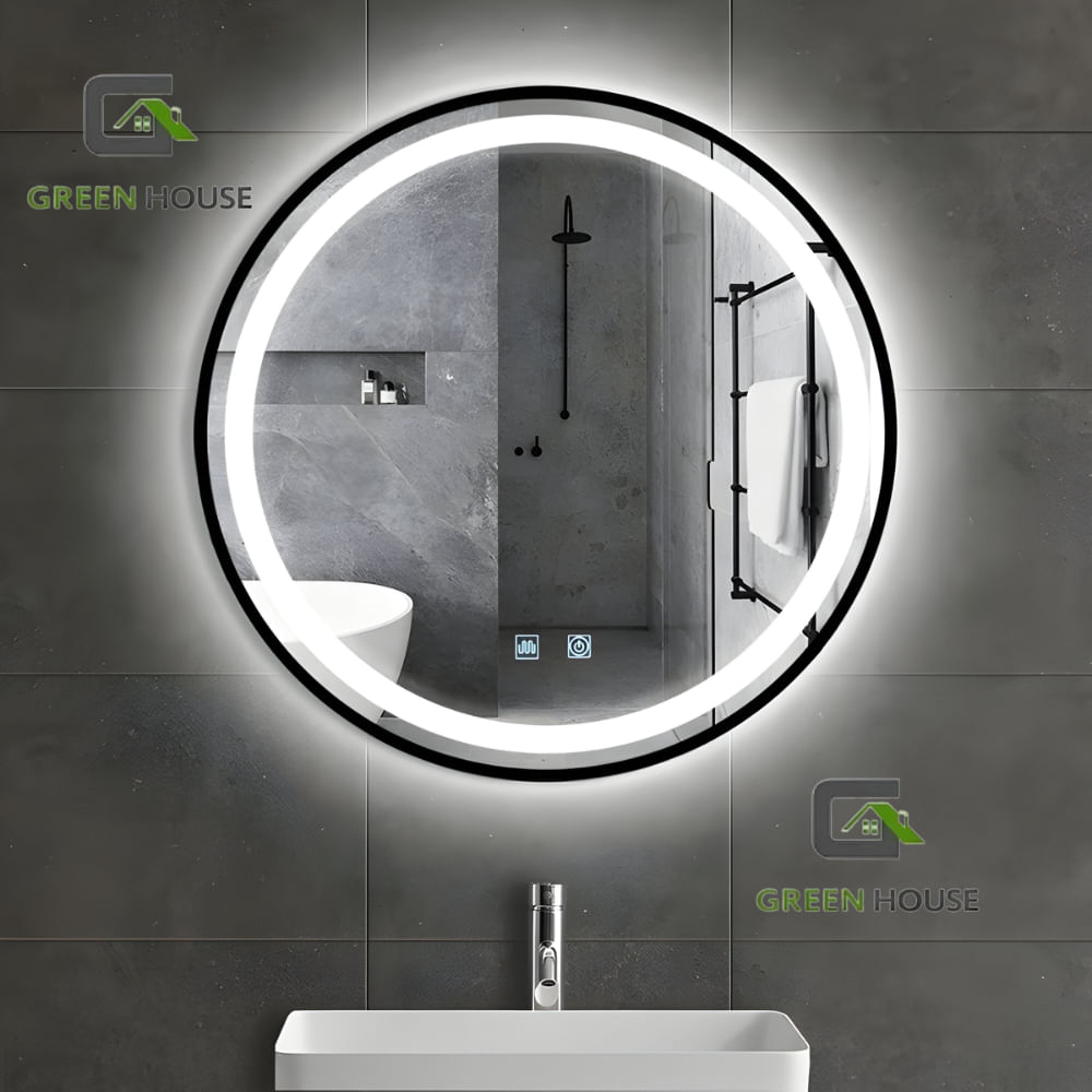 ESPEJO CIRCULAR CATALLAN NEGRO ANTIEMPAÑADO 3 TIEMPOS TOUCH 60 CM