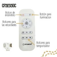 VENTILADOR DE TECHO 52” CON LUZ Y CONTROL REMOTO IMACO CF5235DC