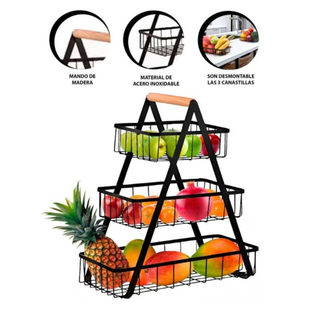 Frutero de 3 Niveles Triangular