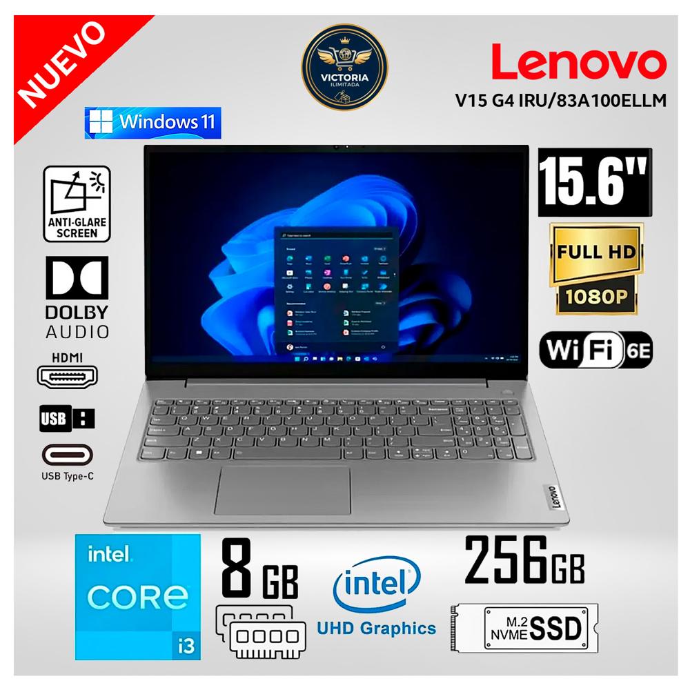 Laptop Lenovo V15 G4 IRU Intel Core i3-1315U 8GB RAM 256GB SSD 15.6  FHD - 83A100ELLM