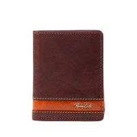 Billetera para Hombre de Estilo Casual y Detalles en Contraste Renzo Costa Wpc 2173 Brown Yellow Etr
