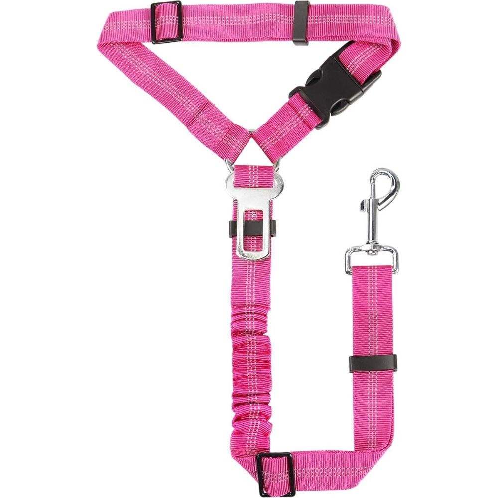 Correa para Perros de Seguridad en Coche Ajustable Multifuncional 3 en 1 Color Vino