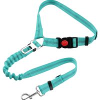Correa para Perros de Seguridad en Coche Ajustable Multifuncional 3 en 1 Color Cian