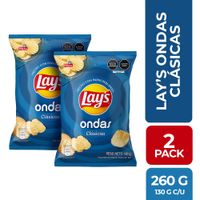 Pack Papas LAY'S Ondas Clásicas Bolsa 130g x2un