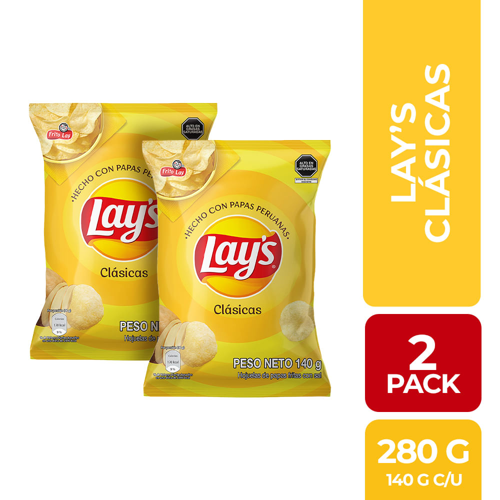 Pack Papas LAY'S Clásicas Bolsa 140g x2un