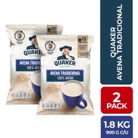 Pack Avena QUAKER Tradicional Bolsa 900g x2un