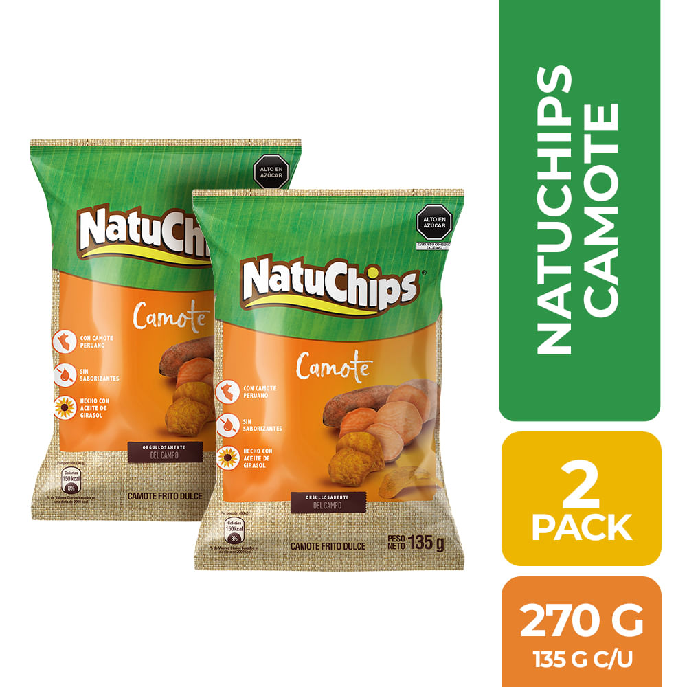 Pack Chips de Camote NATUCHIPS Bolsa 135g x 2un