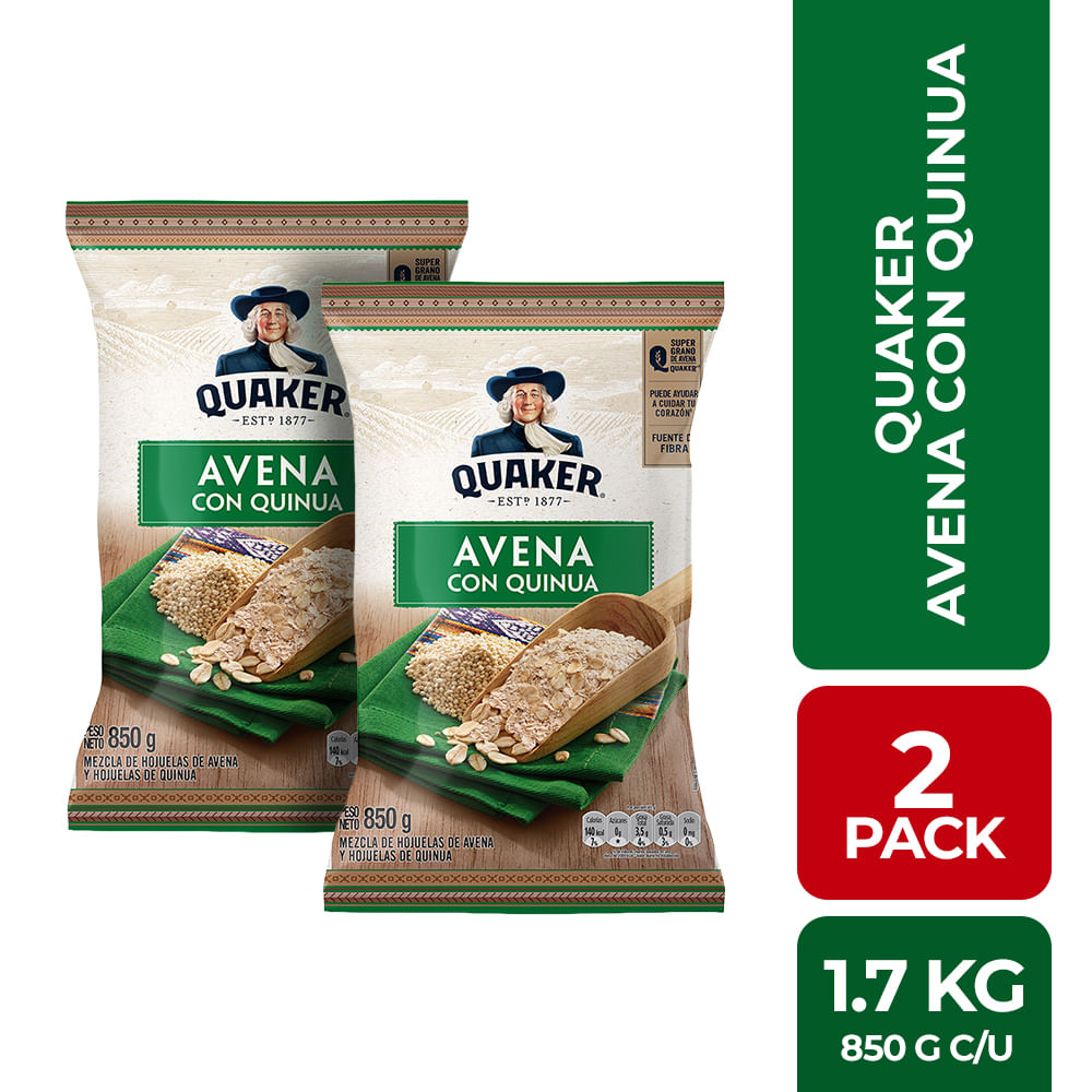 Pack Avena con Quinua QUAKER Bolsa 850g x 2un