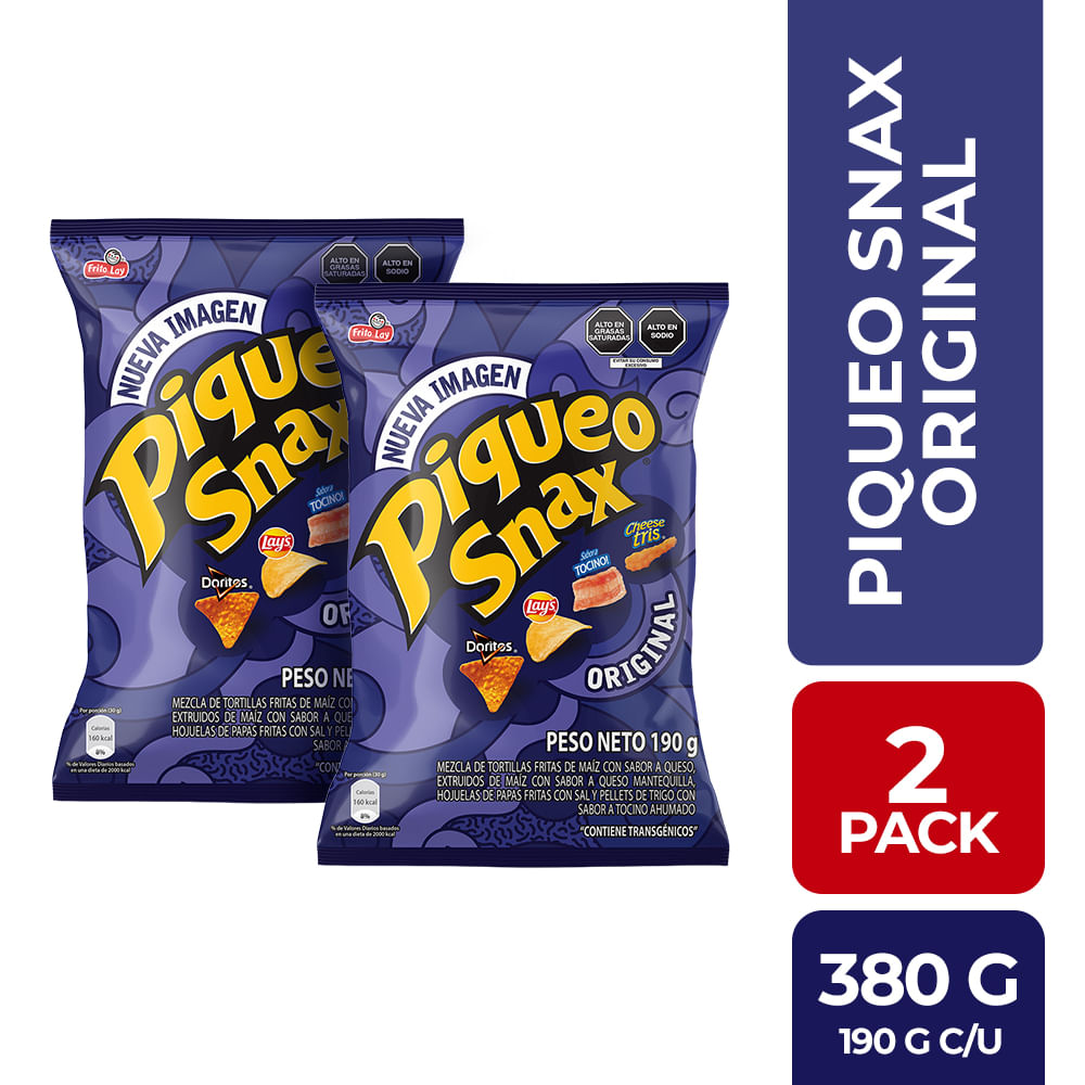 Pack PIQUEO SNAX Bolsa 190g x 2un