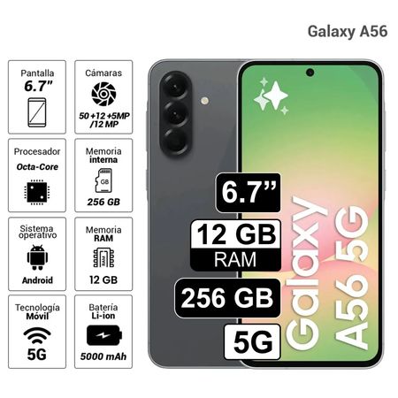 SAMSUNG GALAXY A56 5G 256GB 12GB RAM - NEGRO